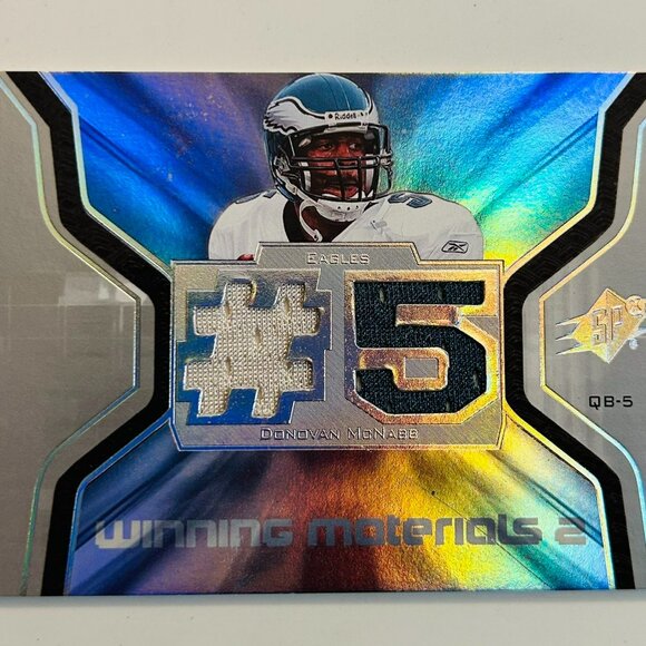 2007 Upper Deck SPx Holo Wining Materials 2 Jersey Donovan McNabb Eagles Card - Picture 1 of 8